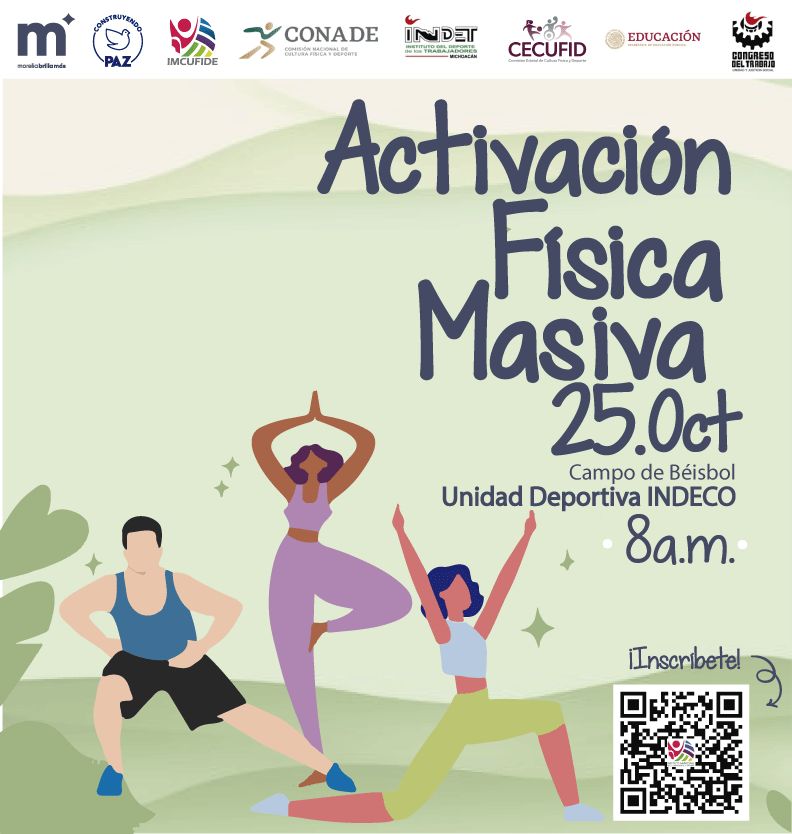 Activación Física Masiva para Trabajadores y sus Familias, este sábado en la Unidad Deportiva Morelos INDECO